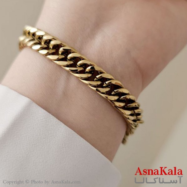 دستبند مدل کارتیر استیل طلایی 1 سانت کد DSB18480W