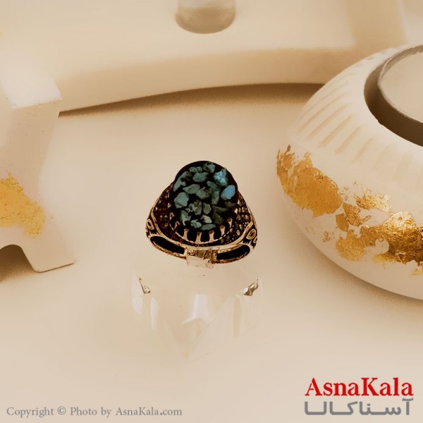 انگشتر طلاروس مردانه مدل برگ طرح رزینی  کد ANG19429W