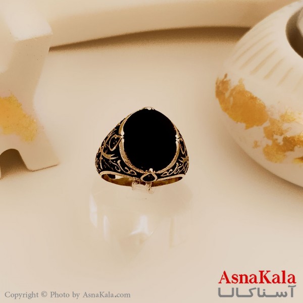 انگشتر طلاروس مردانه مدل دوشمشیر طرح رزینی  کد ANG19433W