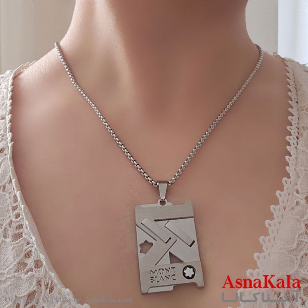 گردنبند مردانه مونت بلانک استیل 316 کد GNB16757W