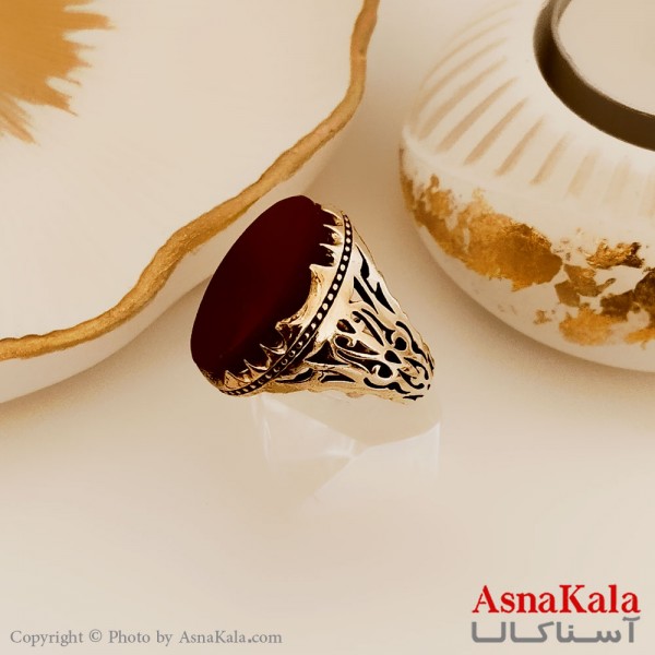 انگشتر طلاروس مردانه شیک طرح رزینی درشت کد ANG19454W