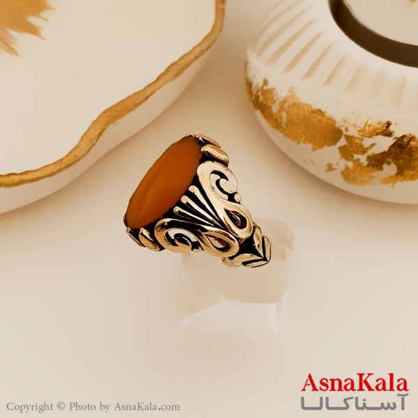 انگشتر طلاروس مردانه شیک طرح رزینی درشت کد ANG19459W