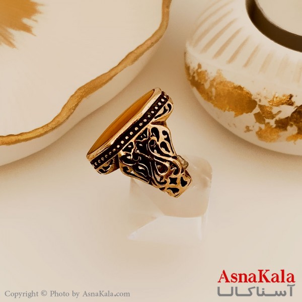 انگشتر طلاروس مردانه شیک رزینی درشت کد ANG19461W
