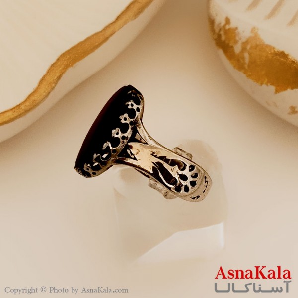 انگشتر نقره روس مردانه شیک رزینی درشت کد ANG19466W