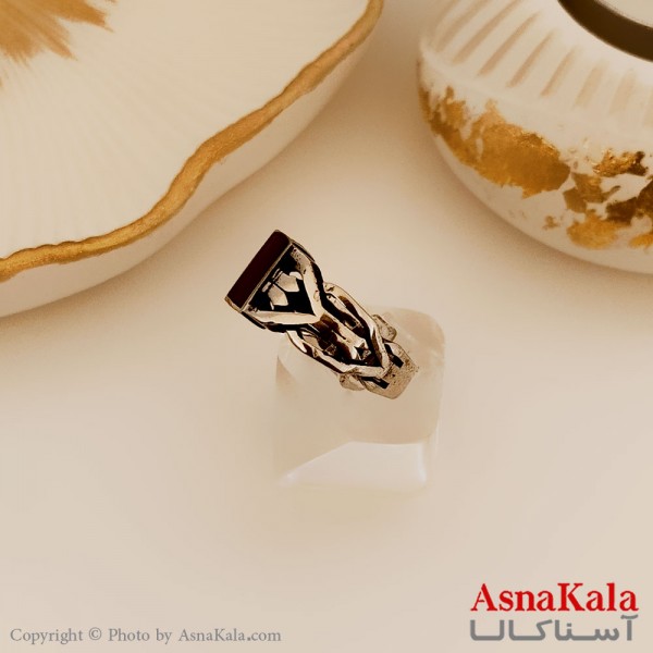 انگشتر نقره روس مردانه شیک رزینی کد ANG19468W