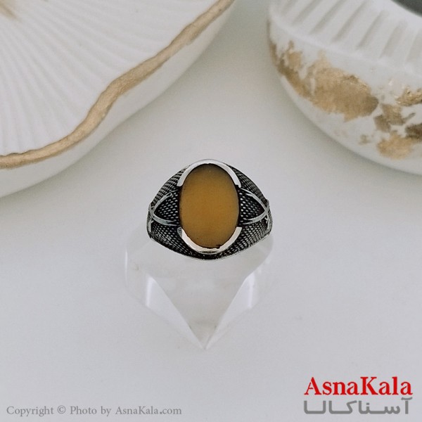انگشتر نقره روس مردانه شیک رزینی کد ANG19471W