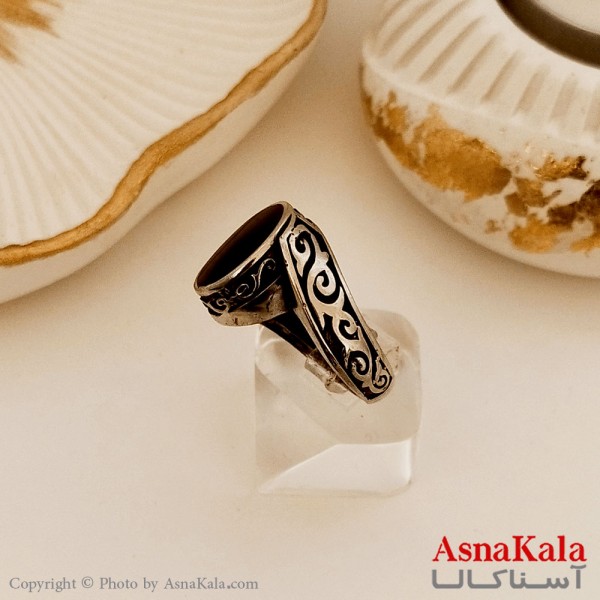 انگشتر نقره روس مردانه شیک رزینی کد ANG19472W