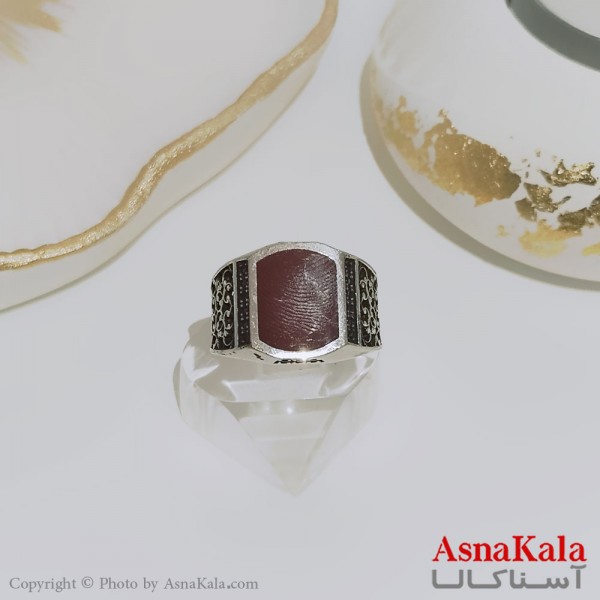 انگشتر نقره روس مردانه شیک رزینی کد ANG19487W