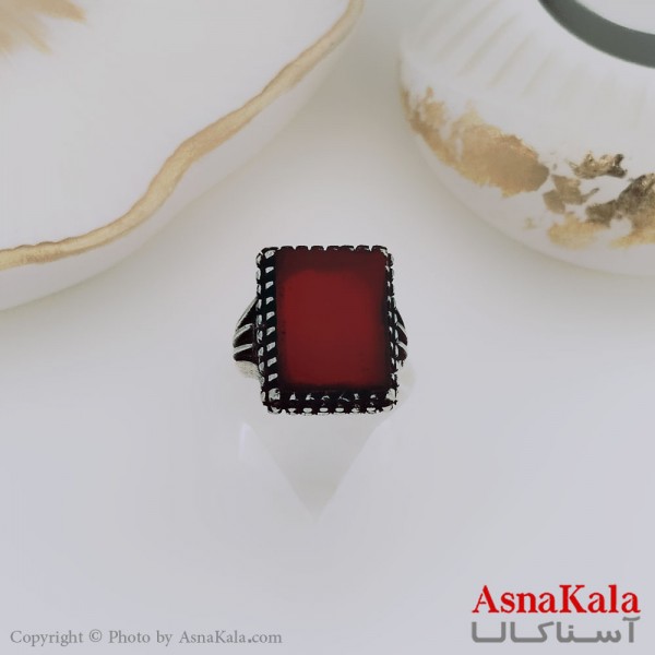انگشتر نقره روس مردانه شیک رزینی کد ANG19489W