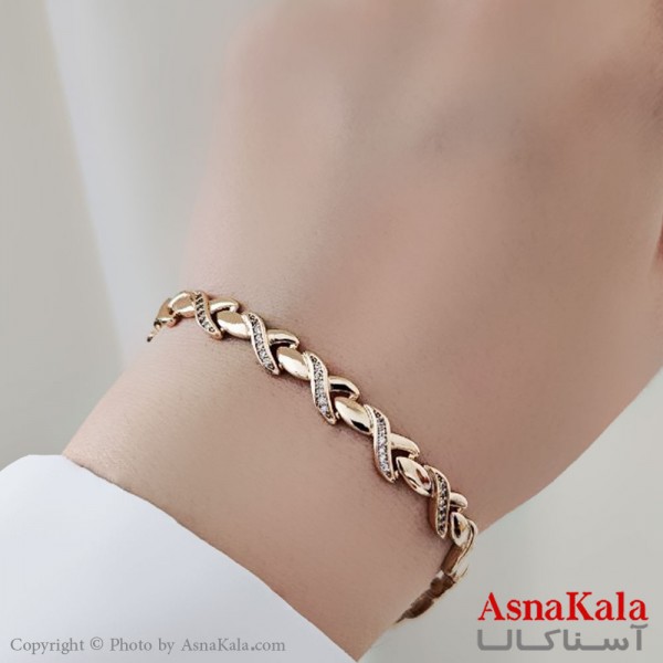 دستبند نگینی ترند برند ژوپینگ Xuping مدل بینهایت کد DSB18495W