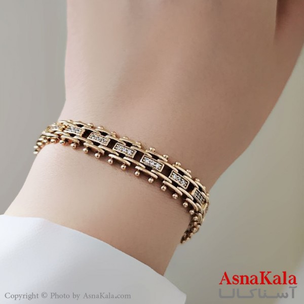 دستبند نگینی ترند برند ژوپینگ Xuping مدل ریلی نگیندار کد DSB18501W