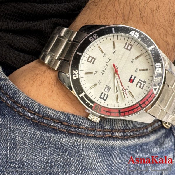 ساعت مچی مردانه برند هیل فایگر موتور کوارتز نقره ای رنگ ثابت و ضدآب کد WTCH11216W