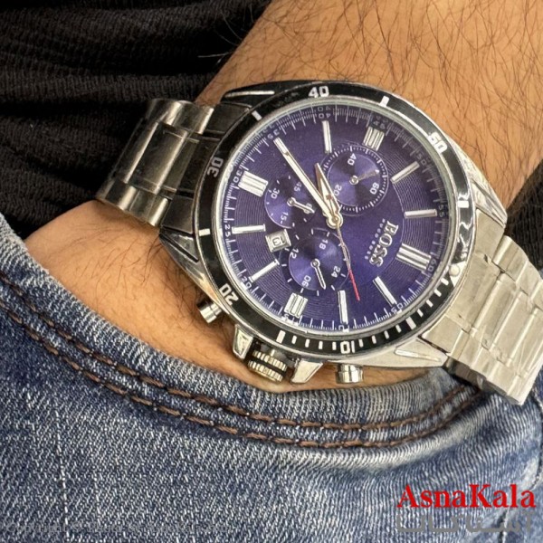 ساعت مچی مردانه برند BOSS موتور کوارتز نقره ای رنگ ثابت و ضدآب کد WTCH11217W