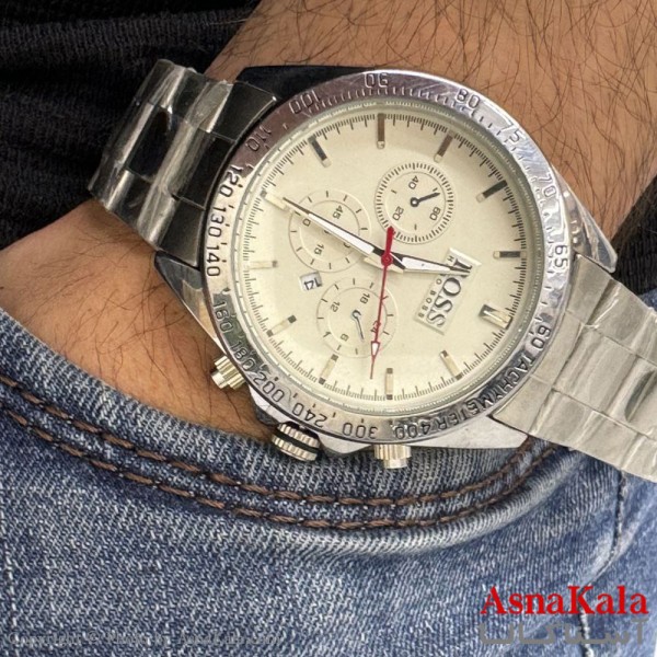 ساعت مچی مردانه برند BOSS موتور کوارتز نقره ای رنگ ثابت و ضدآب کد WTCH11218W