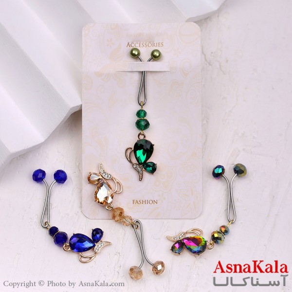 گیره روسری مدل پروانه نگینی کد HAIR13171W