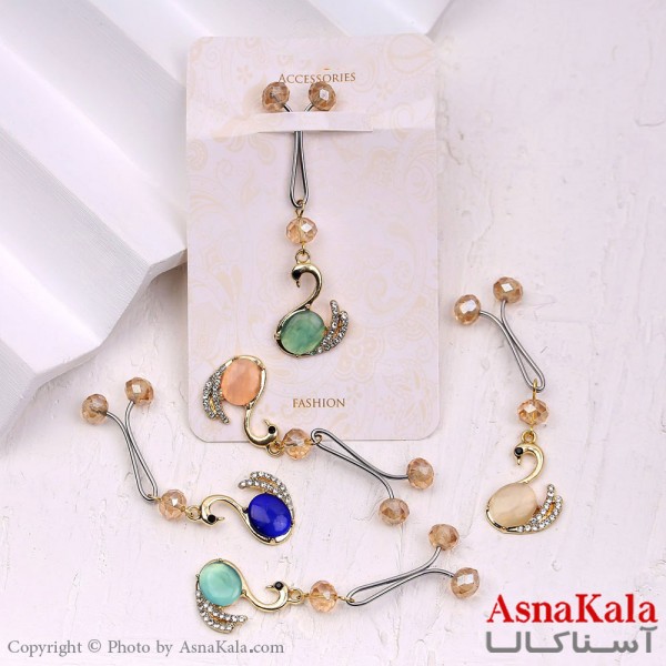 گیره روسری مدل قو نگینی کد HAIR13172W