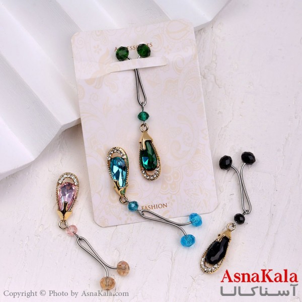 گیره روسری مدل قطره نگینی کد HAIR13177W