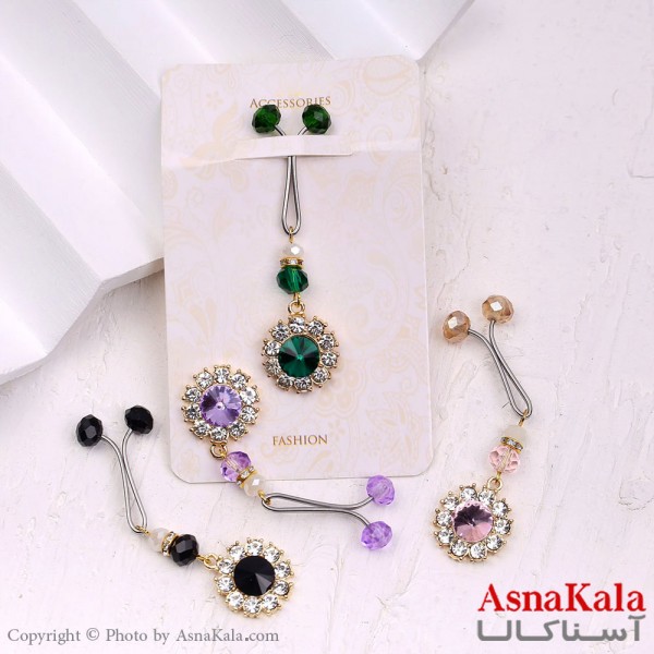 گیره روسری مدل گل نگین کد HAIR13178W