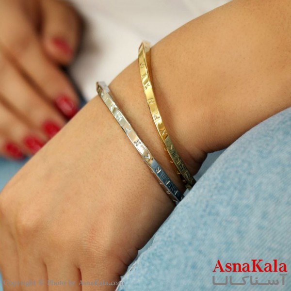 دستبند بنگل اسپورت استیل 316 مدل وایکینگ (پیچ با اعداد رومی ) کد DSB18504W