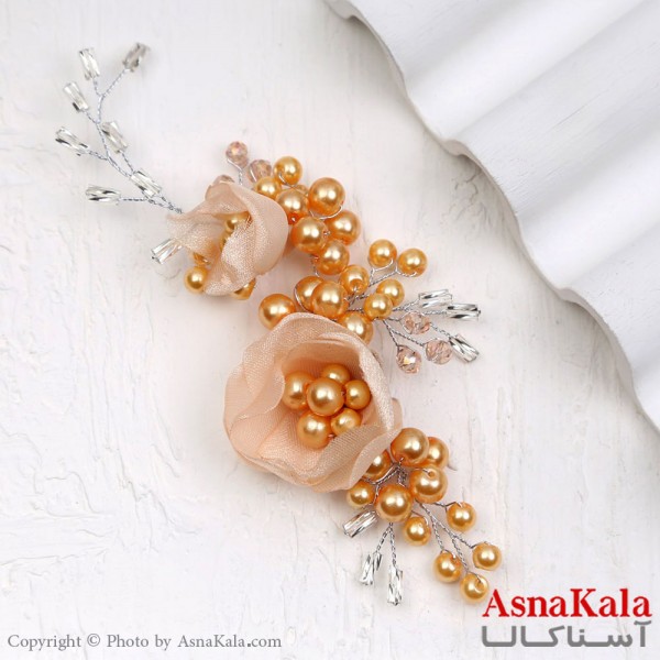 ریسه مو مدل مجلسی رز طلایی کد HAIR13205W