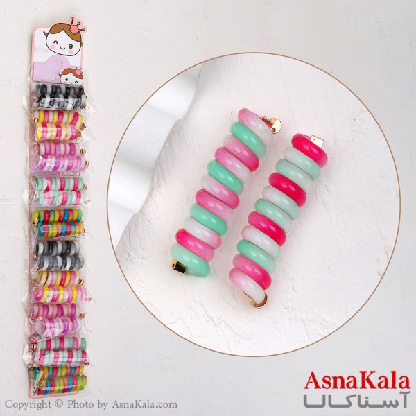 کش فنری رنگی رنگی  جنس خارجی کد HAIR13210W