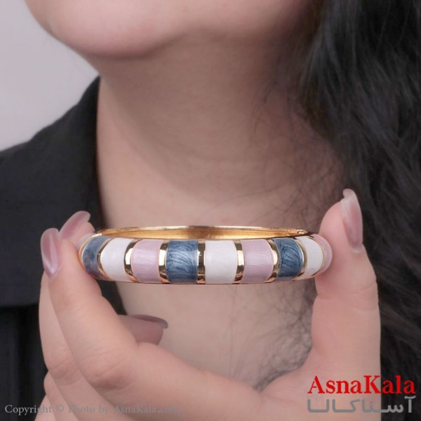 دستبند النگویی زنانه پینترستی استیل 316 مدل  چندرنگ کد DSB18523W