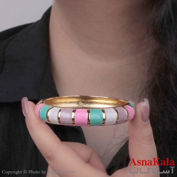 دستبند النگویی زنانه پینترستی استیل 316 مدل  چندرنگ کد DSB18524W