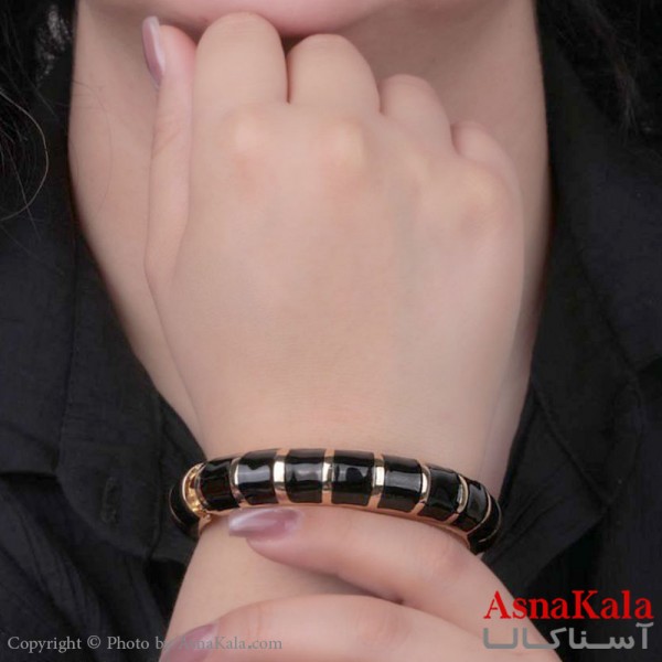 دستبند النگویی زنانه پینترستی استیل 316 مدل مشکی کد DSB18528W