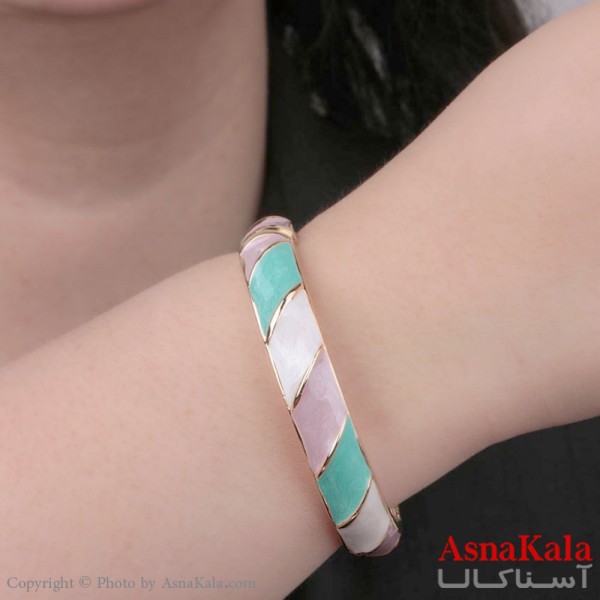 دستبند النگویی زنانه پینترستی استیل 316 مدل  چندرنگ کد DSB18529W
