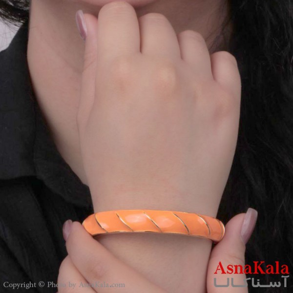 دستبند النگویی زنانه پینترستی استیل 316 نارنجی کد DSB18535W