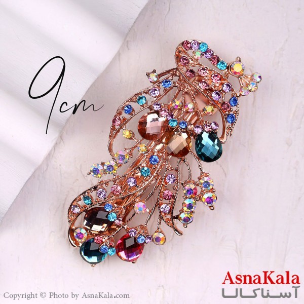 گیره مو انبری زنانه مدل مجلسی یاقوتی جنس خارجی کد HAIR13228W