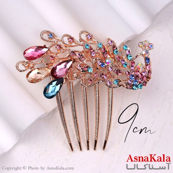 شانه مو فلزی زنانه مدل مجلسی جواهری جنس خارجی کد HAIR13244W