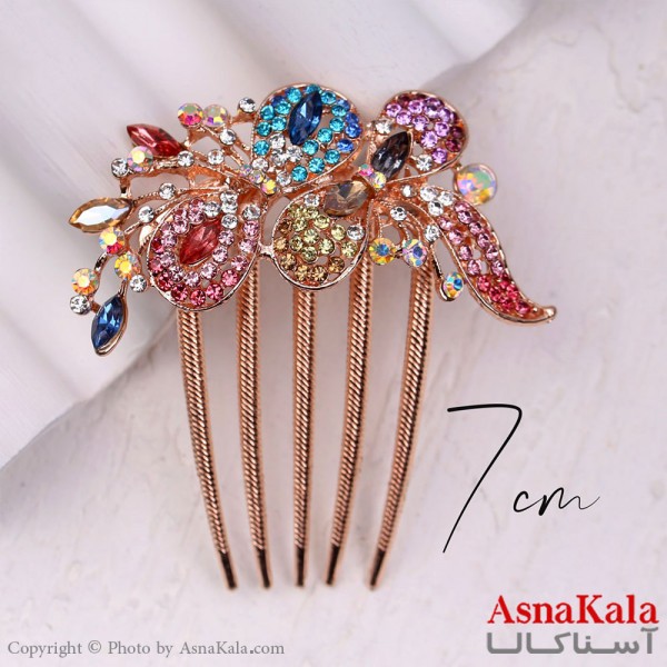 شانه مو فلزی زنانه مدل مجلسی پاپیون نگینی جنس خارجی کد HAIR13251W