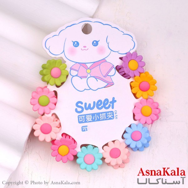 گیره مو زنانه کوچک جنس خارجی 10عددی مدل گل کد HAIR13267W