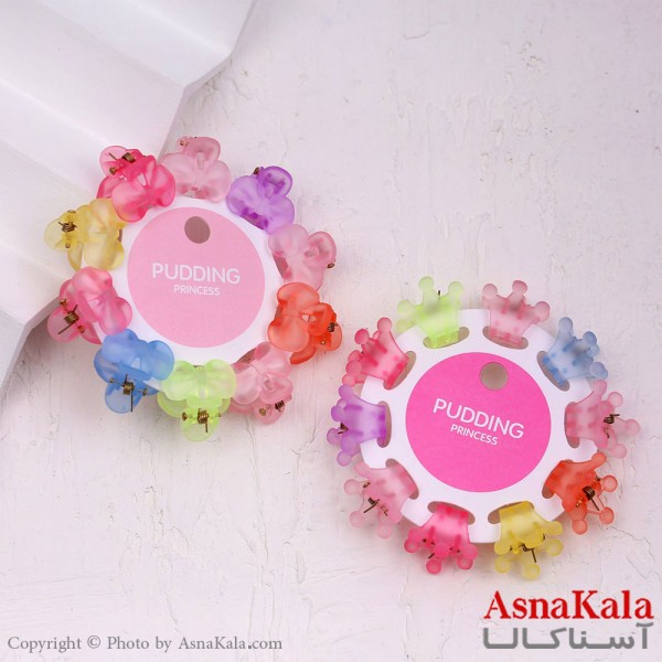 گیره مو زنانه کوچک جنس خارجی 10عددی مدل پاپیون و تاج کد HAIR13274W