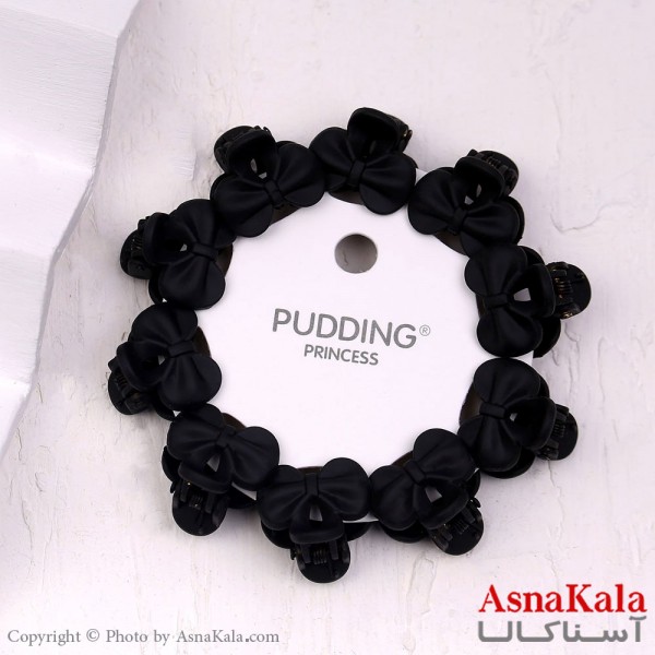 گیره مو زنانه کوچک جنس خارجی 10عددی مدل پاپیون مشکی کد HAIR13287W