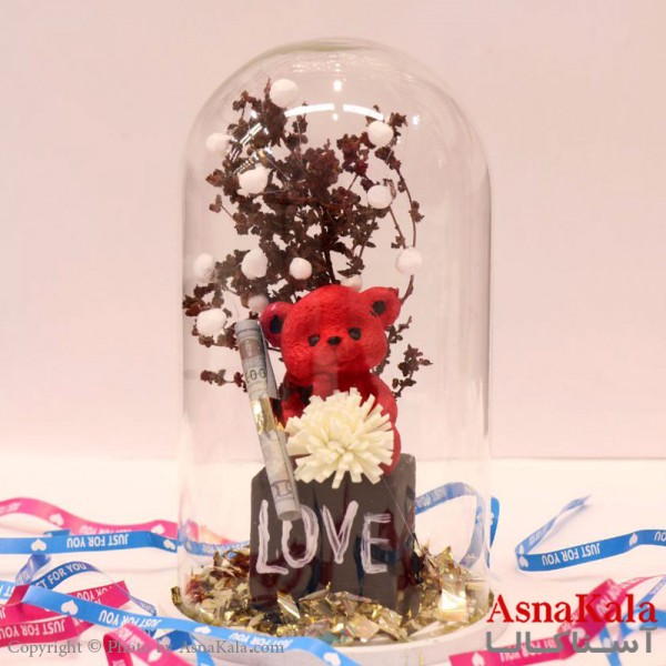 باکس ولنتاین شیشه ای برفی کد HAIR13291W