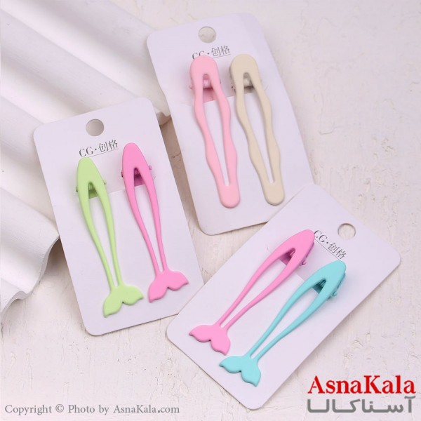 گیره مو زنانه انبری کارتی پینترستی مجموعه2عددی کد HAIR13338W