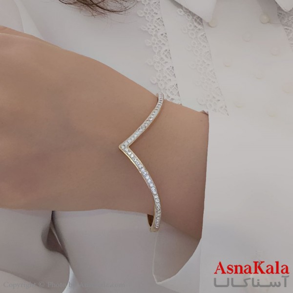 دستبند النگویی زنانه پینترستی استیل 316 مدل  هفت نگیندار کد DSB18544W