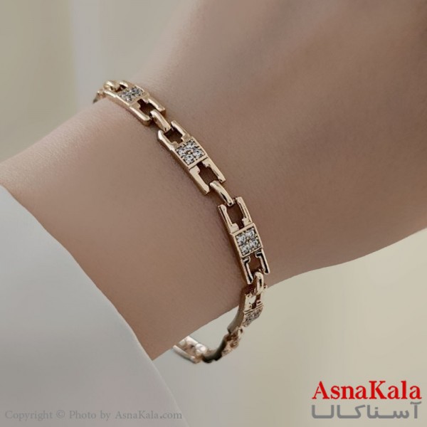 دستبند نگینی ترند برند ژوپینگ Xuping مدل H نگیندار کد DSB18545W