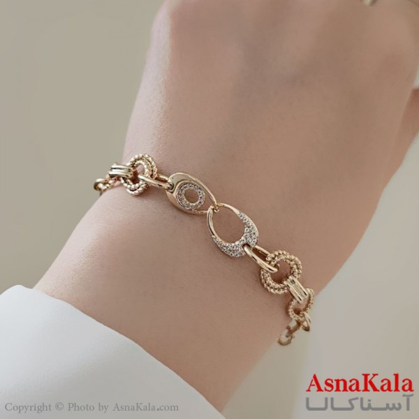 دستبند نگینی ترند برند ژوپینگ Xuping مدل کهکشان  نگیندار کد DSB18547W