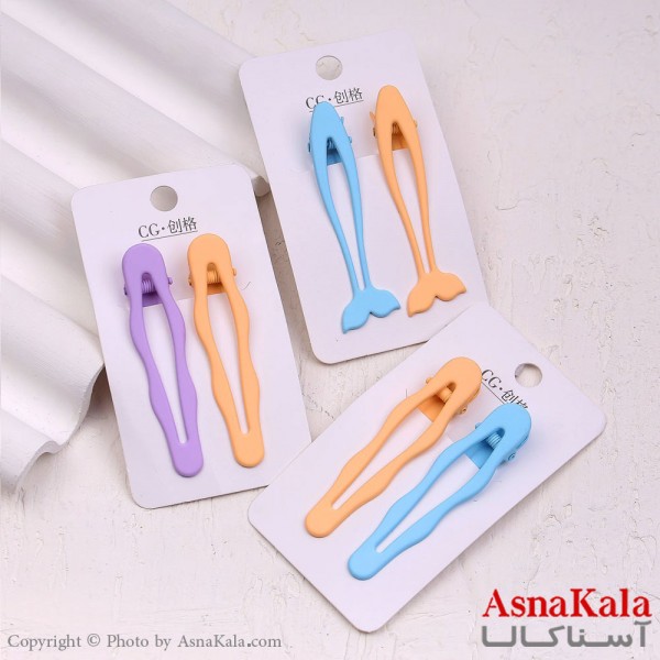 گیره مو زنانه انبری کارتی پینترستی فانتزی مجموعه 2عددی کد HAIR13341W