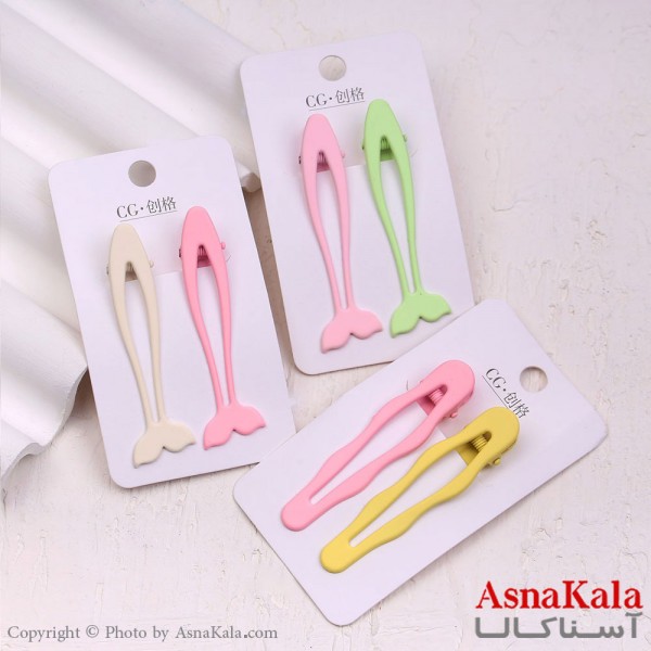 گیره مو زنانه انبری کارتی پینترستی مجموعه 2عددی کد HAIR13361W