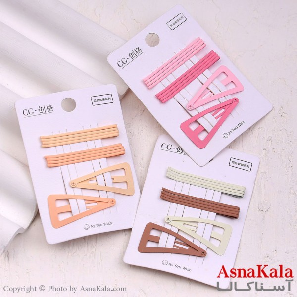 گیره و پنس و تق تقی مو مثلثی مجموعه 10عددی  کد HAIR13377W