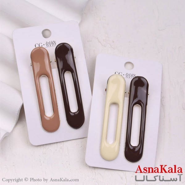 گیره مو زنانه انبری کارتی پینترستی رنگ نود کد HAIR13397W