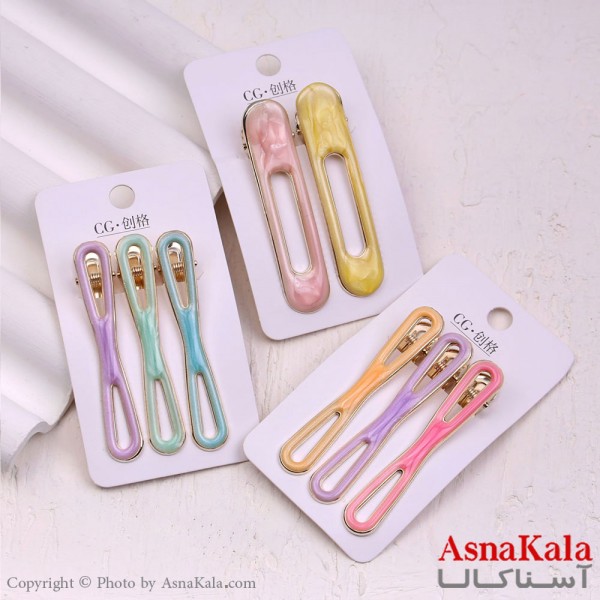 گیره مو زنانه انبری کارتی پینترستی آبرنگی کد HAIR13403W