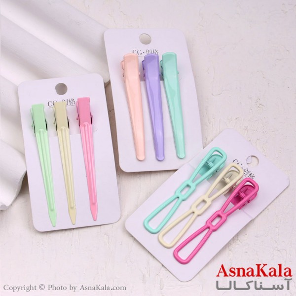 گیره مو زنانه انبری کارتی پینترستی مجموعه 3عددی کد HAIR13459W