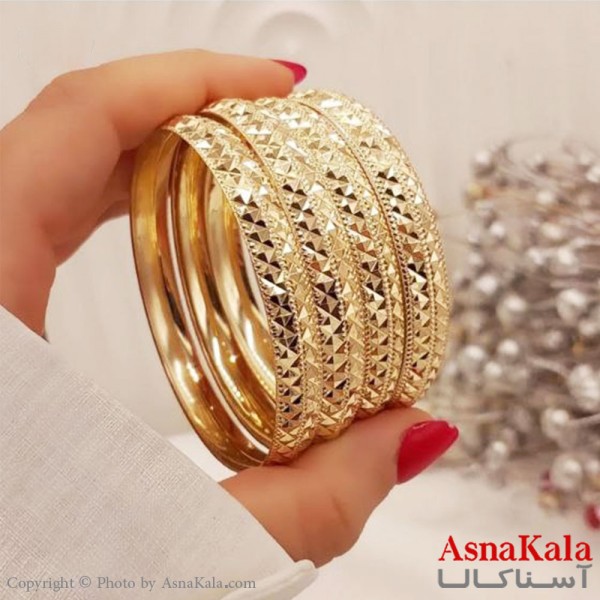 النگو طلاروس 8میل زنانه خارجی برند NG طلایی طرح خاص با کارت گارانتی کد DSB18550w