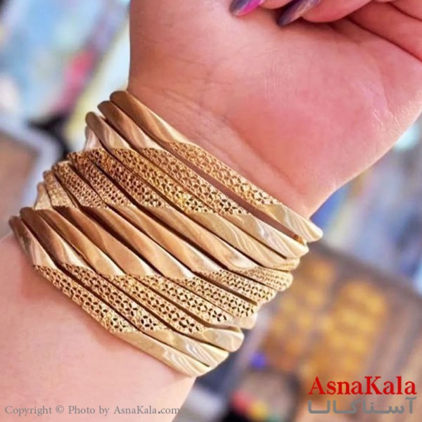 النگو طلاروس 3میل طلایی طرح فیوژن کد DSB18552w