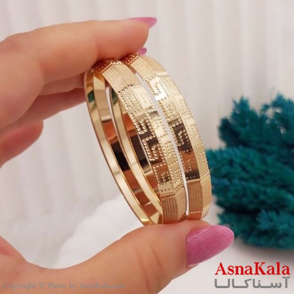 النگو طلاروس 8میل زنانه خارجی مدل ورساچه برند NG طلایی طرح خاص با کارت گارانتی کد DSB18554w